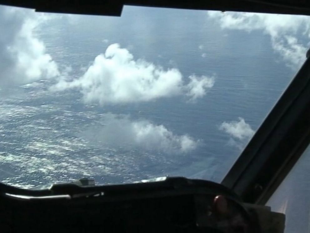 PHOTO: ABC News traveled with a Navy P3 Orion plane searching 54,000 square nautical miles of the Indian Ocean west of Indonesia today looking for the missing Malaysia Airlines flight MH370.