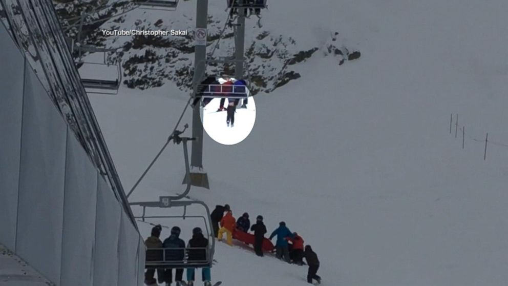 PHOTO: A boy who was dangling from a chairlift in Whistler, Canda, landed safely thanks to staff and bystanders who broke his fall with a tarp on Feb. 15, 2016. 