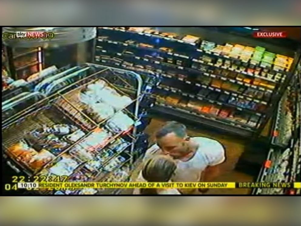 PHOTO: This image from Sky News shows Oscar Pistorius and Reeva Steenkamp in a store.