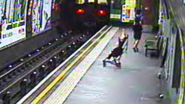 Baby in Stroller Blown Onto Train Tracks - ABC News