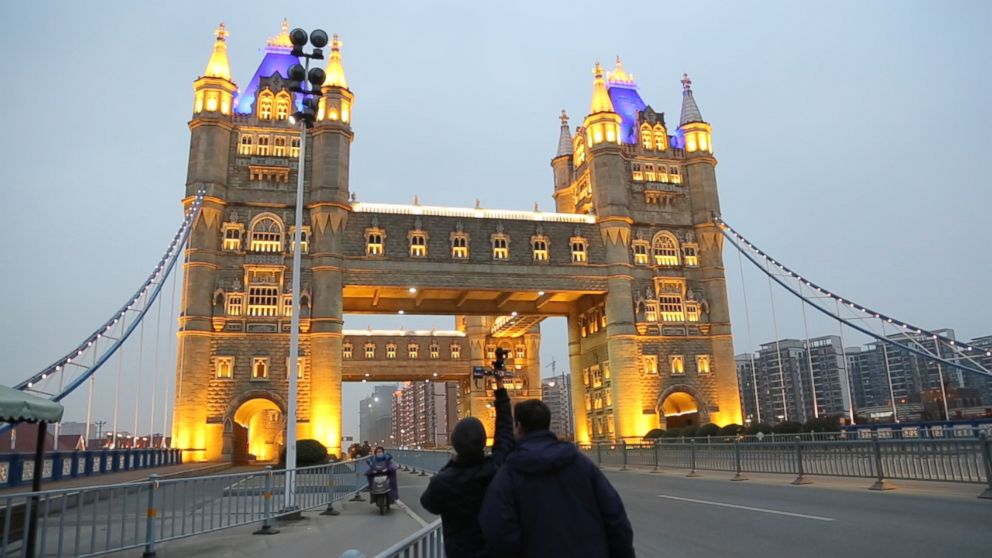 In the Chinese city Suzhou, there are dozens of duplicated bridges, including a clone of London’s famed Tower Bridge, featuring four towers instead of two.