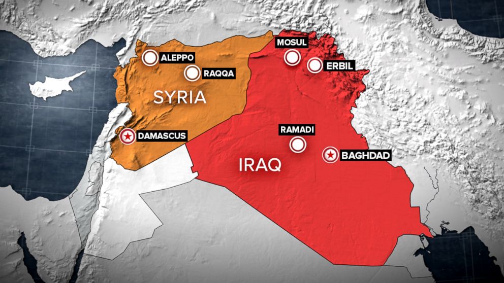 PHOTO: Iraq Syria Map - ABC News