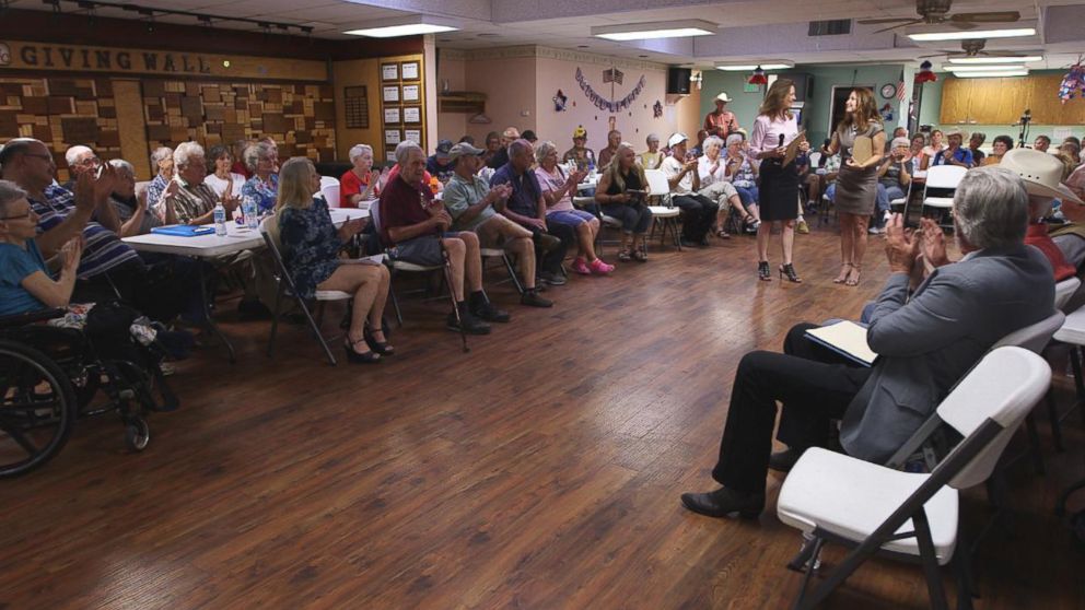 PHOTO: At a town meeting led by Molly Vogt and Kim Monson, two conservative radio hosts who call themselves the Americhicks, Colorado residents said they did not want Guantanamo prisoners transferred to ADX Supermax.