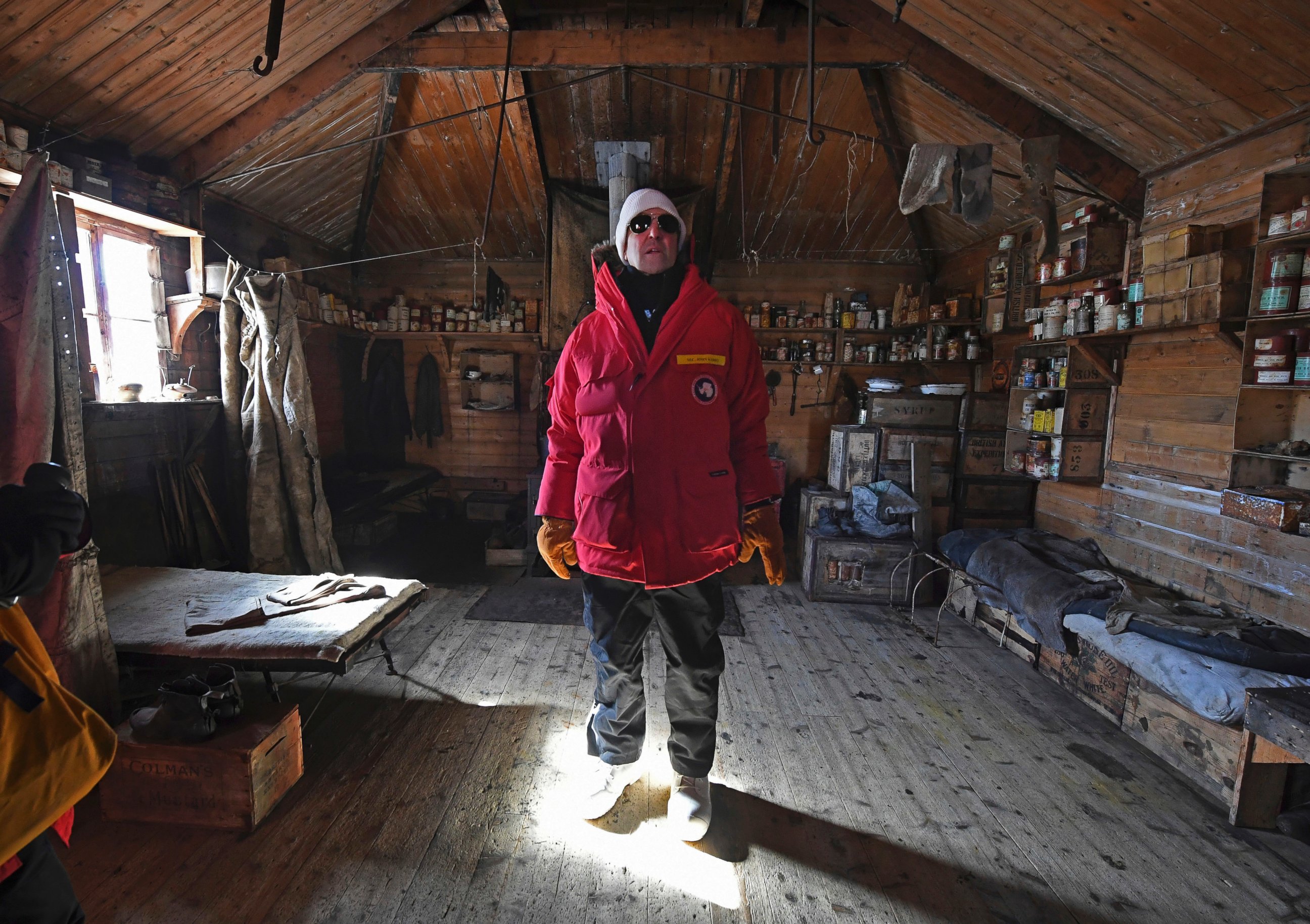 PHOTO: U.S. Secretary of State John Kerry stands inside the historic Shackleton hut near McMurdo Station, Antarctica, Nov. 11, 2016. 