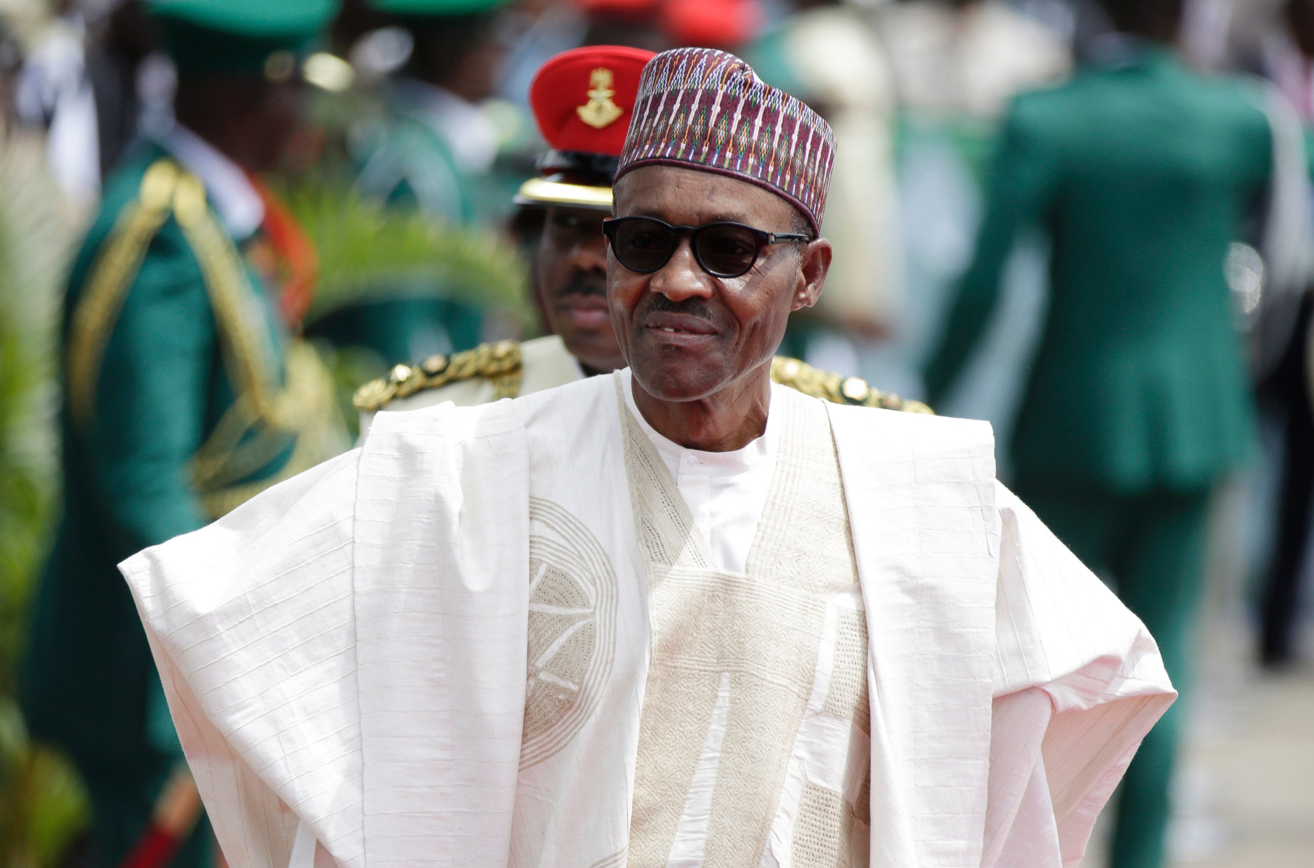 PHOTO: Nigerian President elect, Muhammadu Buhari, arrives for his Inauguration at the eagle square in Abuja, Nigeria, May 29, 2015. 