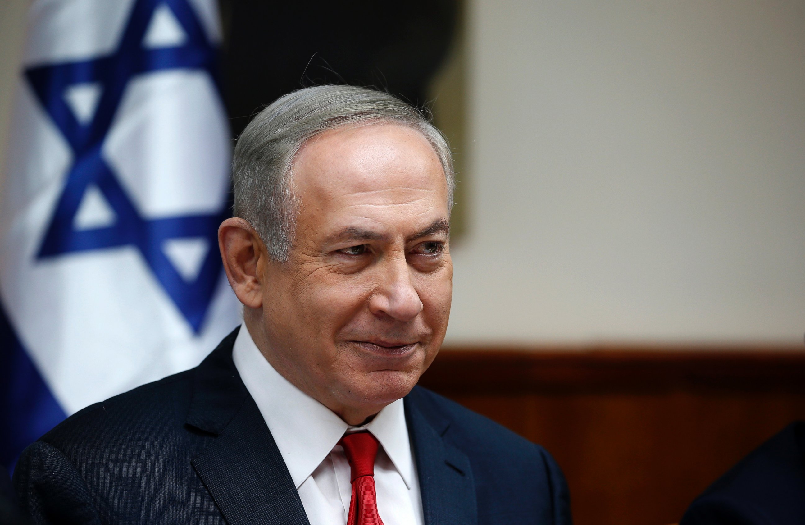 PHOTO: Israeli Prime Minister Benjamin Netanyahu attends the weekly cabinet meeting in Jerusalem, Jan. 22, 2017. 