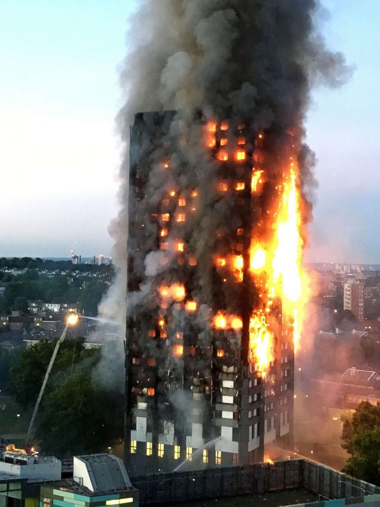 PHOTO: Fire at Grenfell Tower in west London.