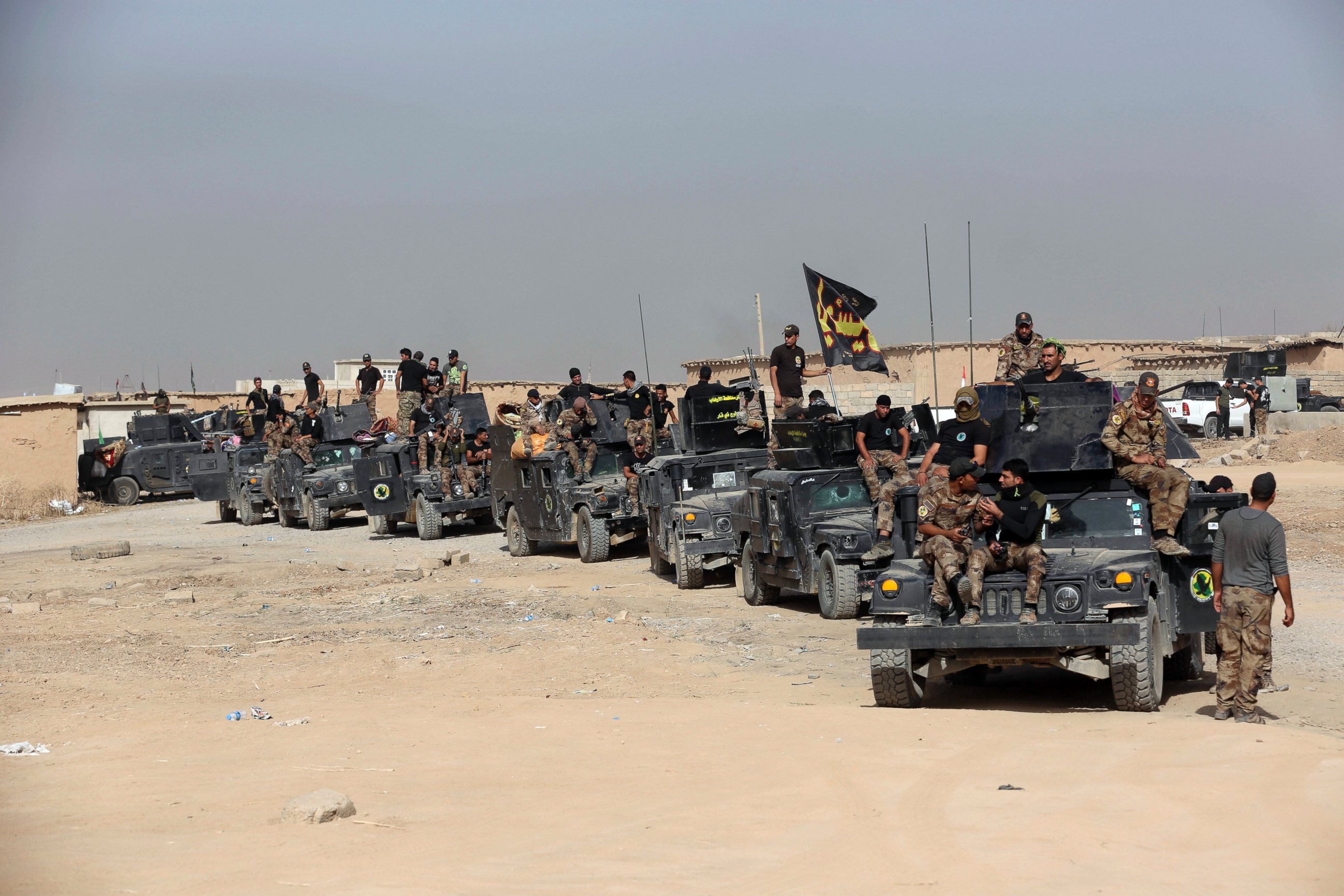 PHOTO: In this Saturday, Oct. 15, 2016 file photo, Iraq's elite counterterrorism forces gather ahead of an operation to re-take the Islamic State-held City of Mosul, outside Irbil, Iraq.