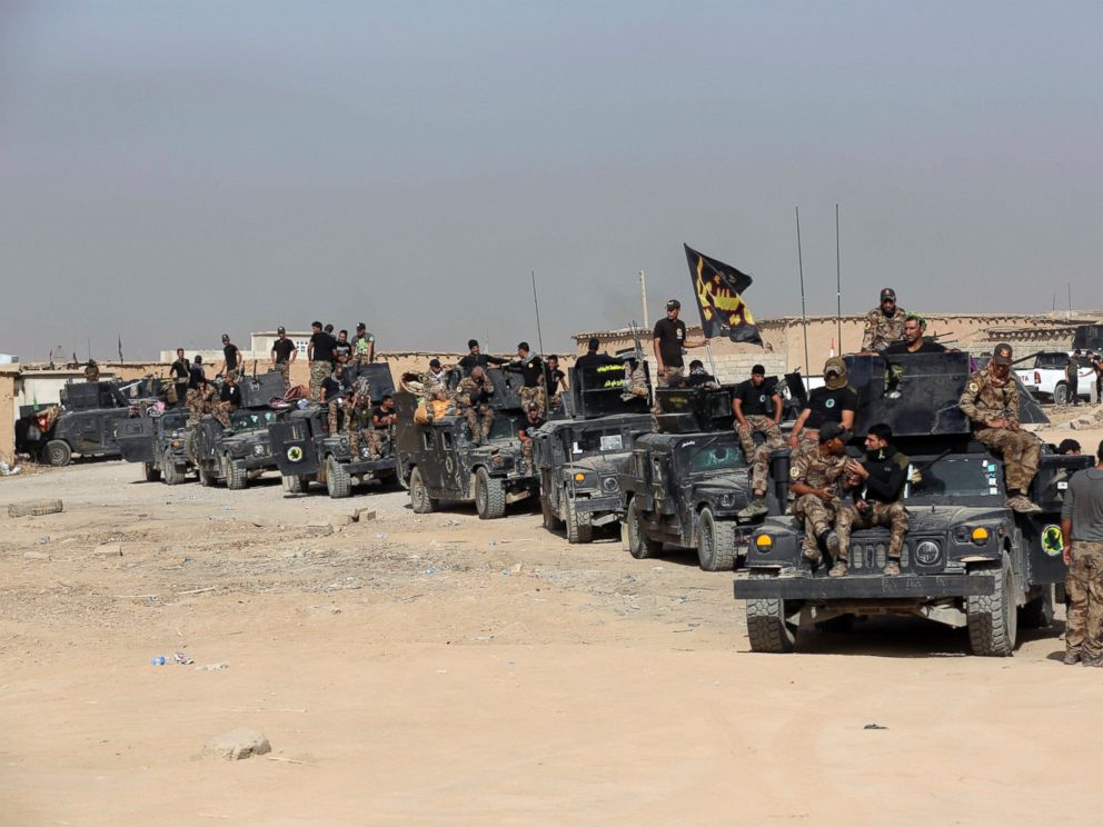 PHOTO: In this Saturday, Oct. 15, 2016 file photo, Iraqs elite counterterrorism forces gather ahead of an operation to re-take the Islamic State-held City of Mosul, outside Irbil, Iraq.