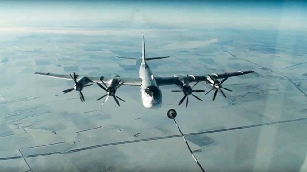 PHOTO: A Russian Tu-95 strategic bomber on a cruise missile attack mission on Islamic State and al-Qaida targets in Syria, November 2016.