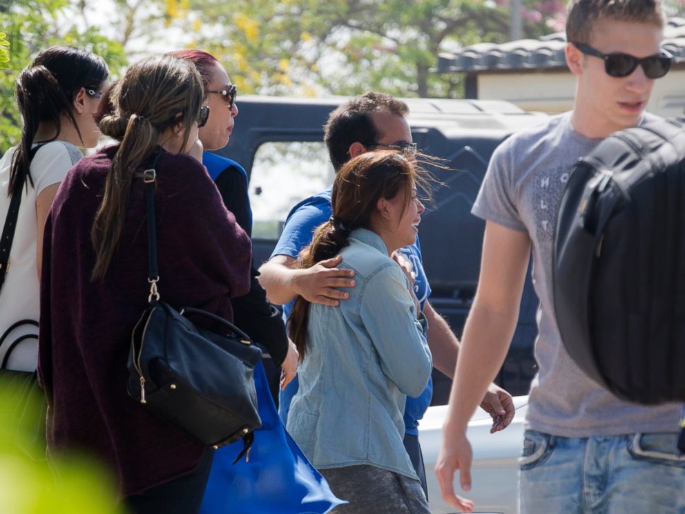 PHOTO: Relatives of passengers on a vanished EgyptAir flight grieve as they leave the in-flight service building where they were held at Cairo International Airport, Egypt May 19, 2016. 