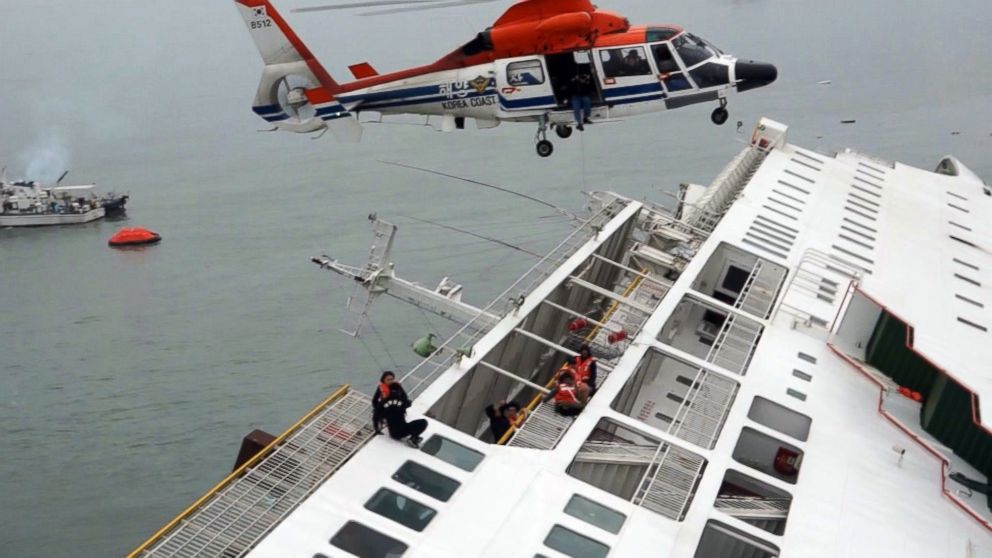 Overloaded South Korean Ferry Sunken 3 Years Ago Emerges In Grey Sea