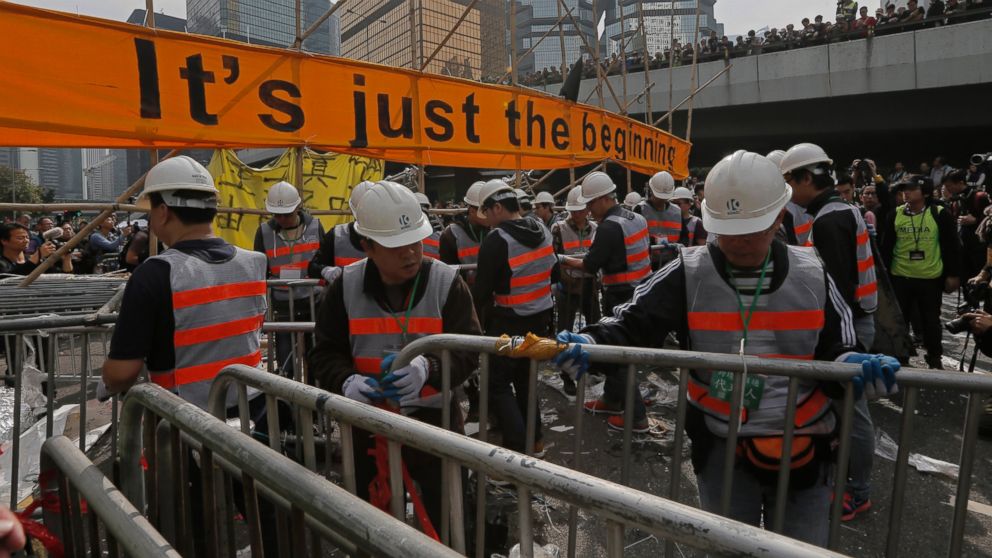 Main Hong Kong Protest Camp Dismantled By Police Abc News