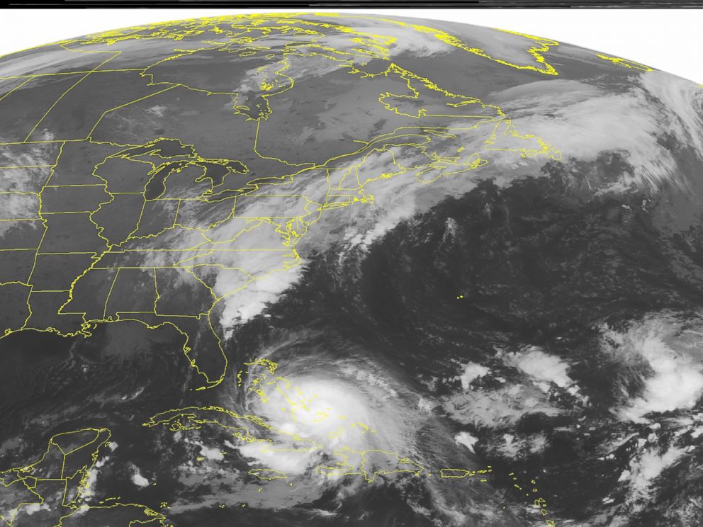 PHOTO: This NOAA satellite image shows a powerful Category 4 Hurricane Joaquin crawling through the Bahamas, Oct. 2, 2015.