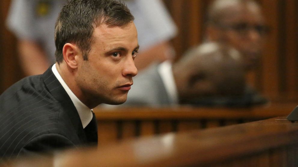 Oscar Pistorius sits in the dock in court in Pretoria, South Africa, Sept. 12, 2014.