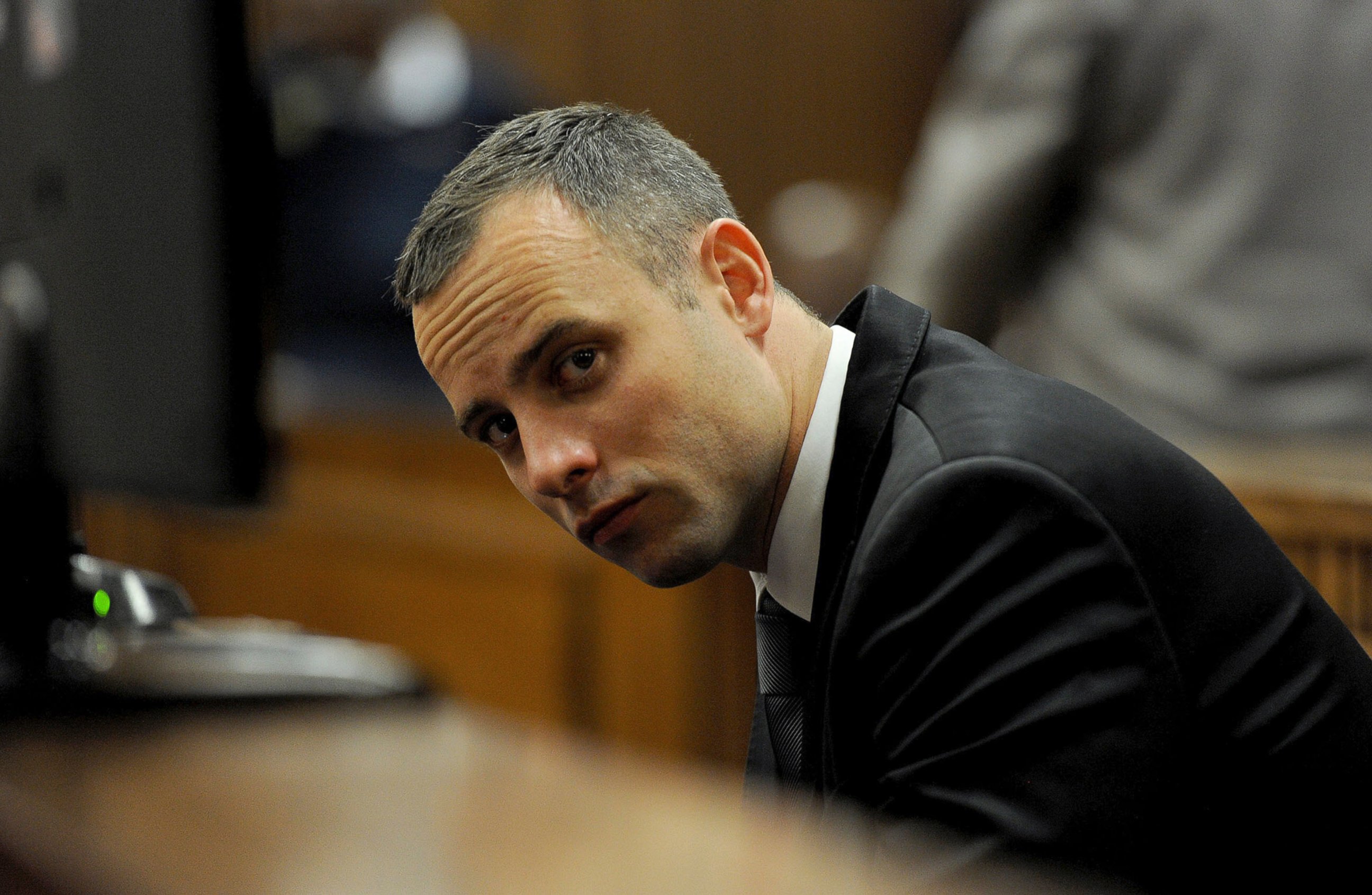 PHOTO: Oscar Pistorius sits in court for his ongoing murder trial in Pretoria, South Africa, May 12, 2014.