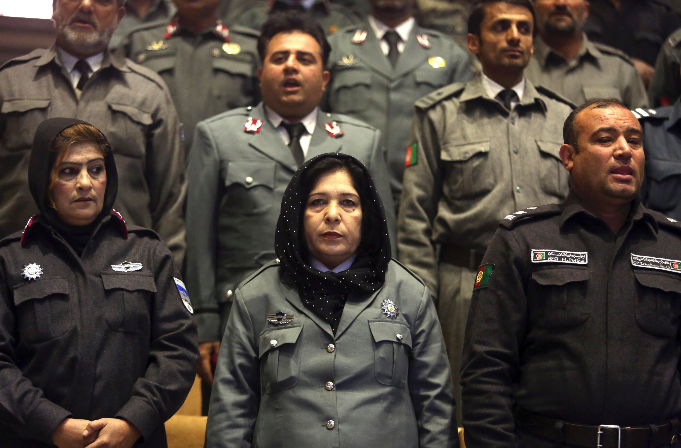 PHOTO: In this picture taken on Sunday, Dec. 21, 2014, Afghanistan's police officers participate in a graduation ceremony in Kabul, Afghanistan. 