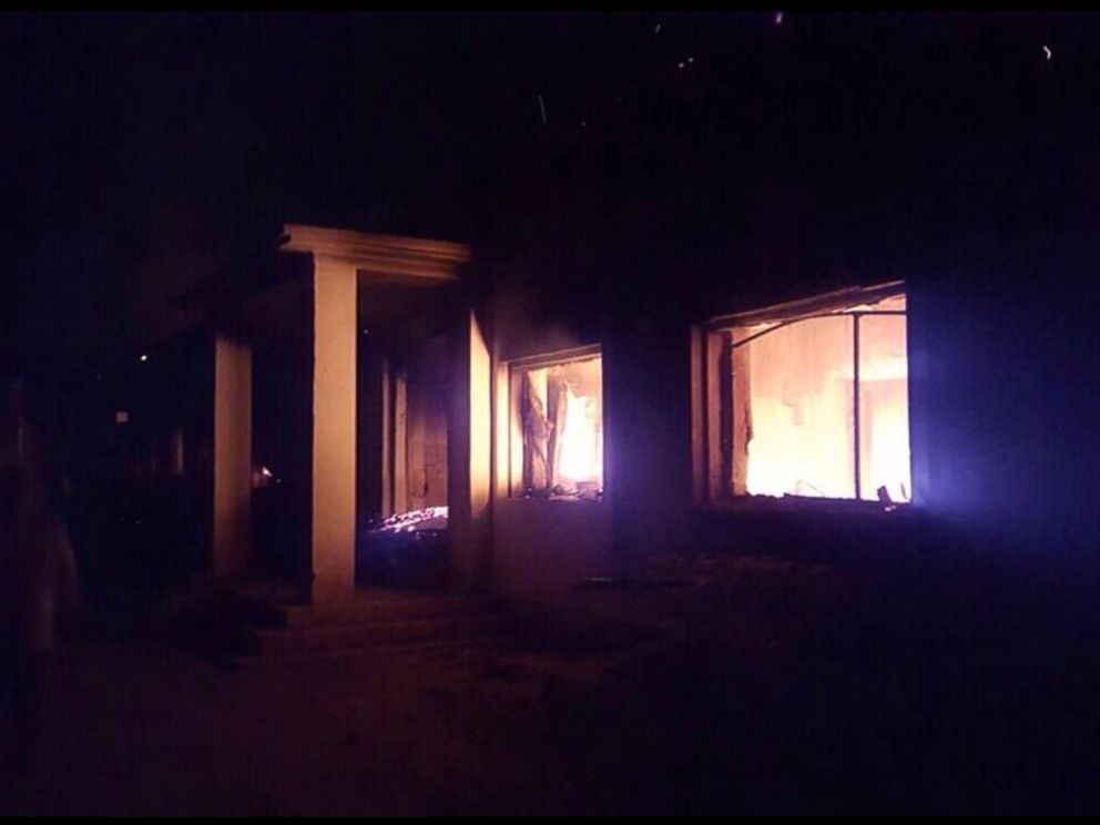 PHOTO: The Doctors Without Borders trauma center is seen in flames, after explosions near their hospital in the northern Afghan city of Kunduz, Oct. 3, 2015.