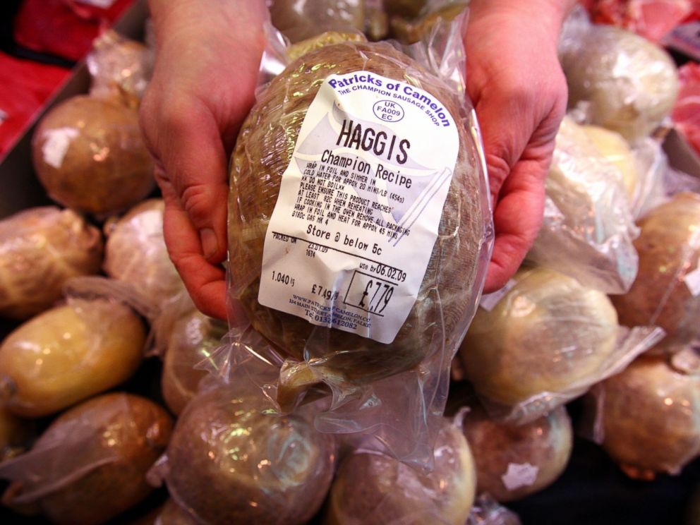 PHOTO: Haggis, a traditional Scottish food, on display before Burns Night celebrations in this Jan, 23, 2009 file photo.