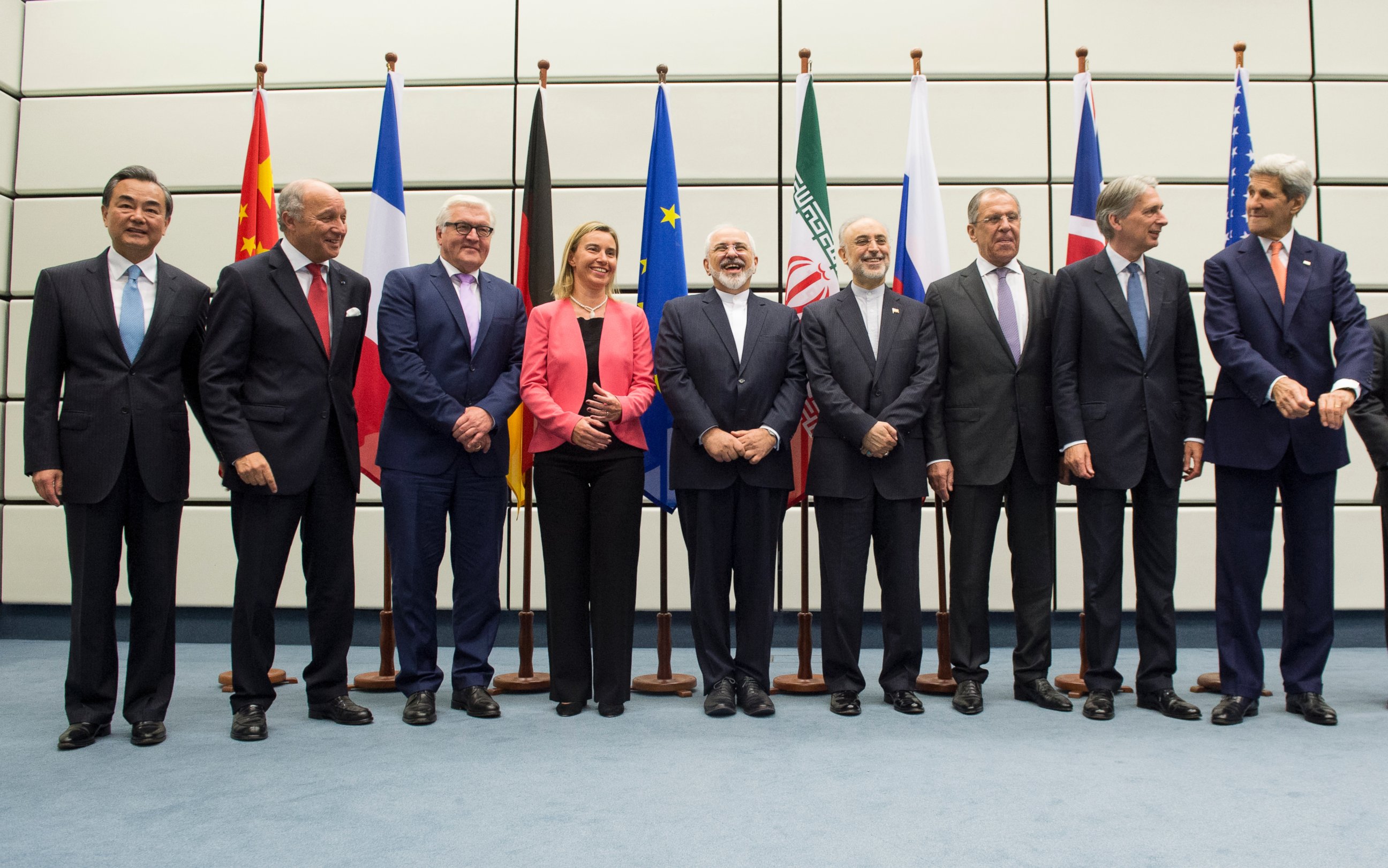 PHOTO: World leaders pose for a group picture at the United Nations building in Vienna, July 14, 2015, during their talks on the Iranian nuclear program. 