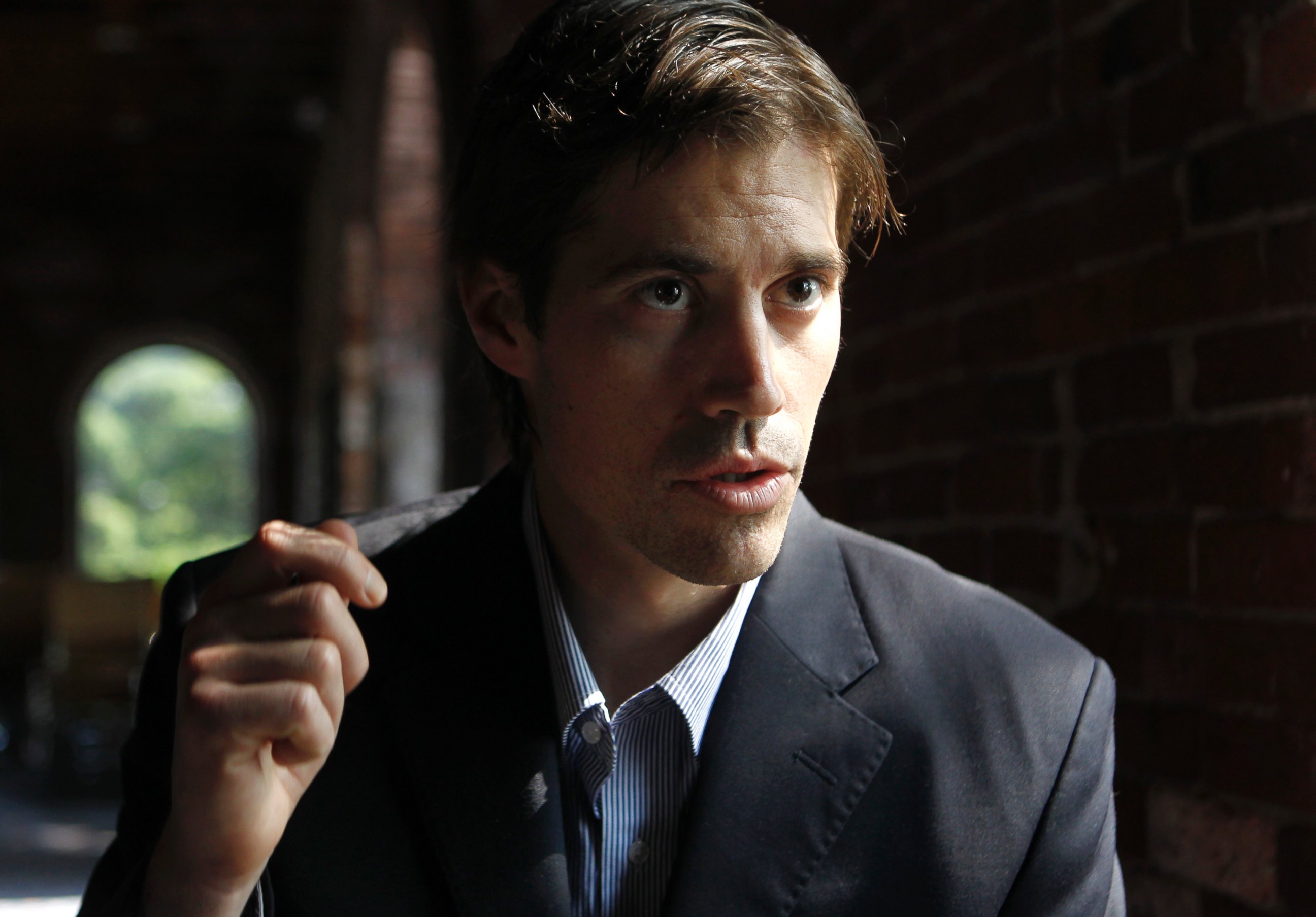 PHOTO: Journalist James Foley, of Rochester, N.H., responds to questions during an interview with The Associated Press, in Boston, May 27, 2011, file photo. 