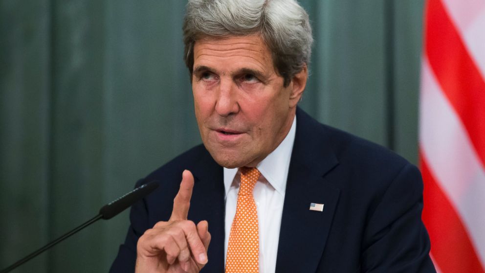 U.S. Secretary of State John Kerry gestures while speaking to the media during a news conference with Russian Foreign Minister Sergey Lavrov following their long talks in Moscow, July 15, 2016.