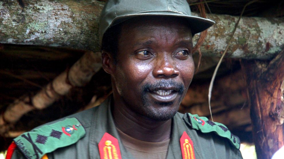 Joseph Kony, leader of the Lord's Resistance Army, speaks during a meeting near the Sudan border, July 31, 2006.