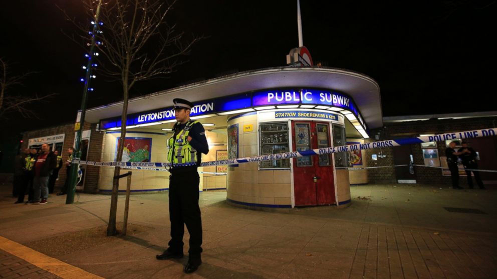 Police cordon off Leytonstone Underground Station in east London following a stabbing incident, Dec. 5, 2015. 
