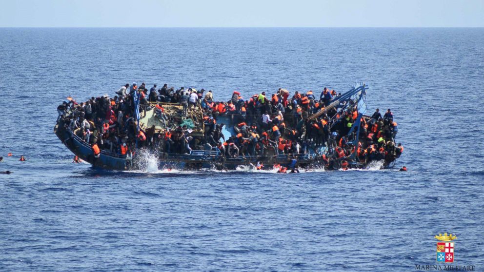 Dramatic Video Shows Migrants Rescued From Sinking Ship