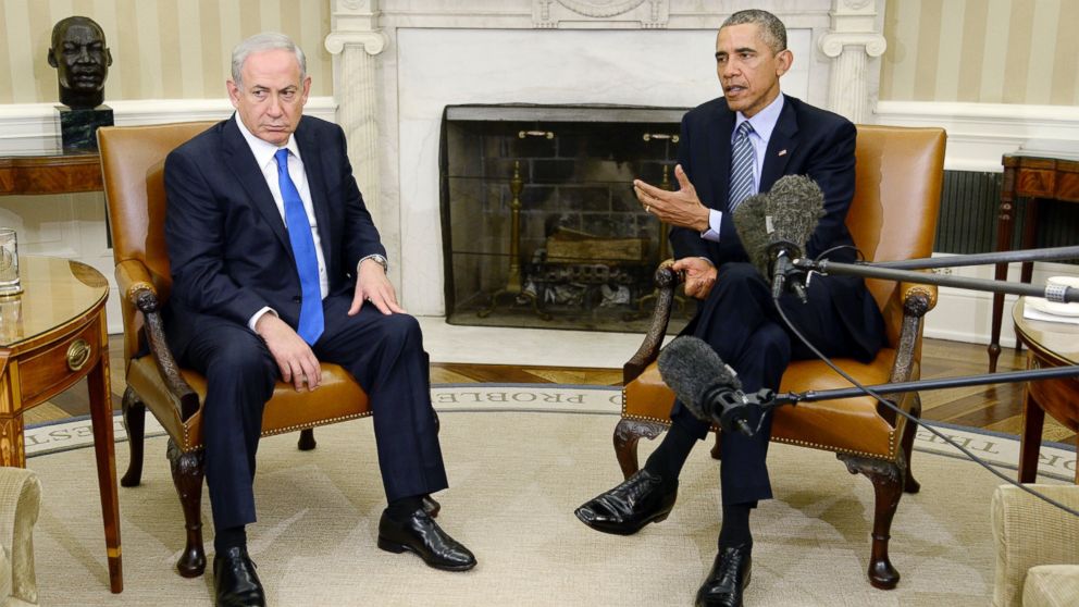 Barack Obama meets with Benjamin Netanyahu in the Oval Office of the White House, Nov. 9, 2015, in Washington.