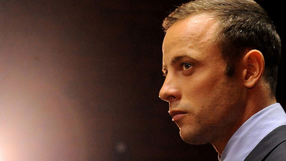Olympic athlete, Oscar Pistorius , is shown in court Friday Feb. 22, 2013 in Pretoria, South Africa, for his bail hearing charged with the shooting death of his girlfriend, Reeva Steenkamp. 