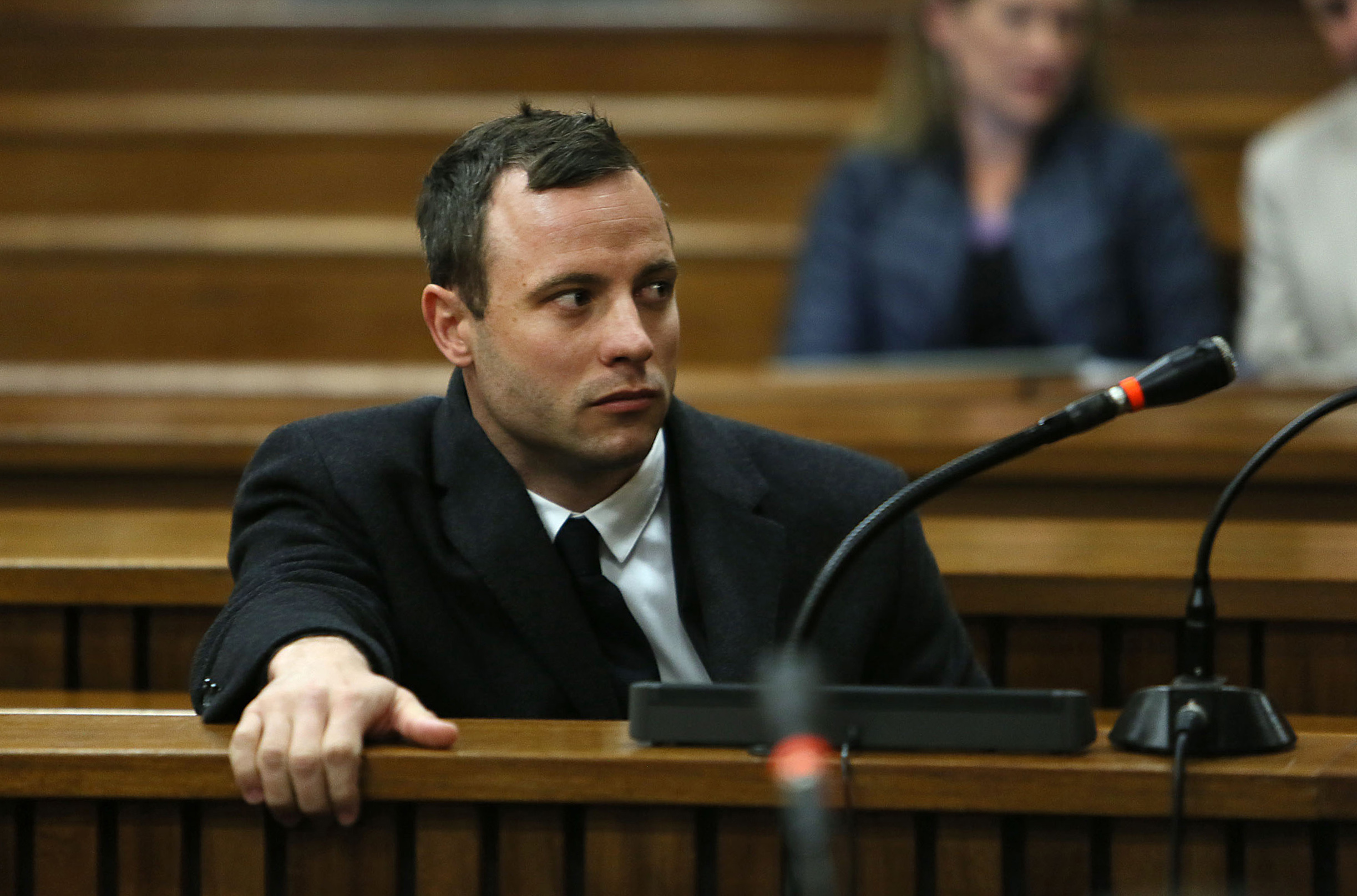 PHOTO: Oscar Pistorius attends court at his murder trial for the shooting death of his girlfriend Reeva Steenkamp on St. Valentine's Day 2013 in Pretoria, South Africa, July 8, 2014.