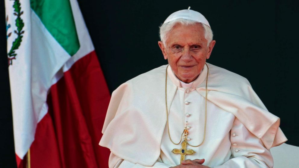 PHOTO: Pope Benedict XVI listens to a speech during his welcome ceremony at the airport in Silao, Mexico, March 23, 2012. 