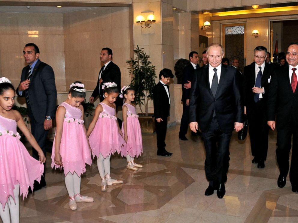 PHOTO: Russian President Vladimir Putin and President Abdel-Fattah el-Sissi are seen at the Cairo Opera House in Egypt, Feb. 9, 2015.