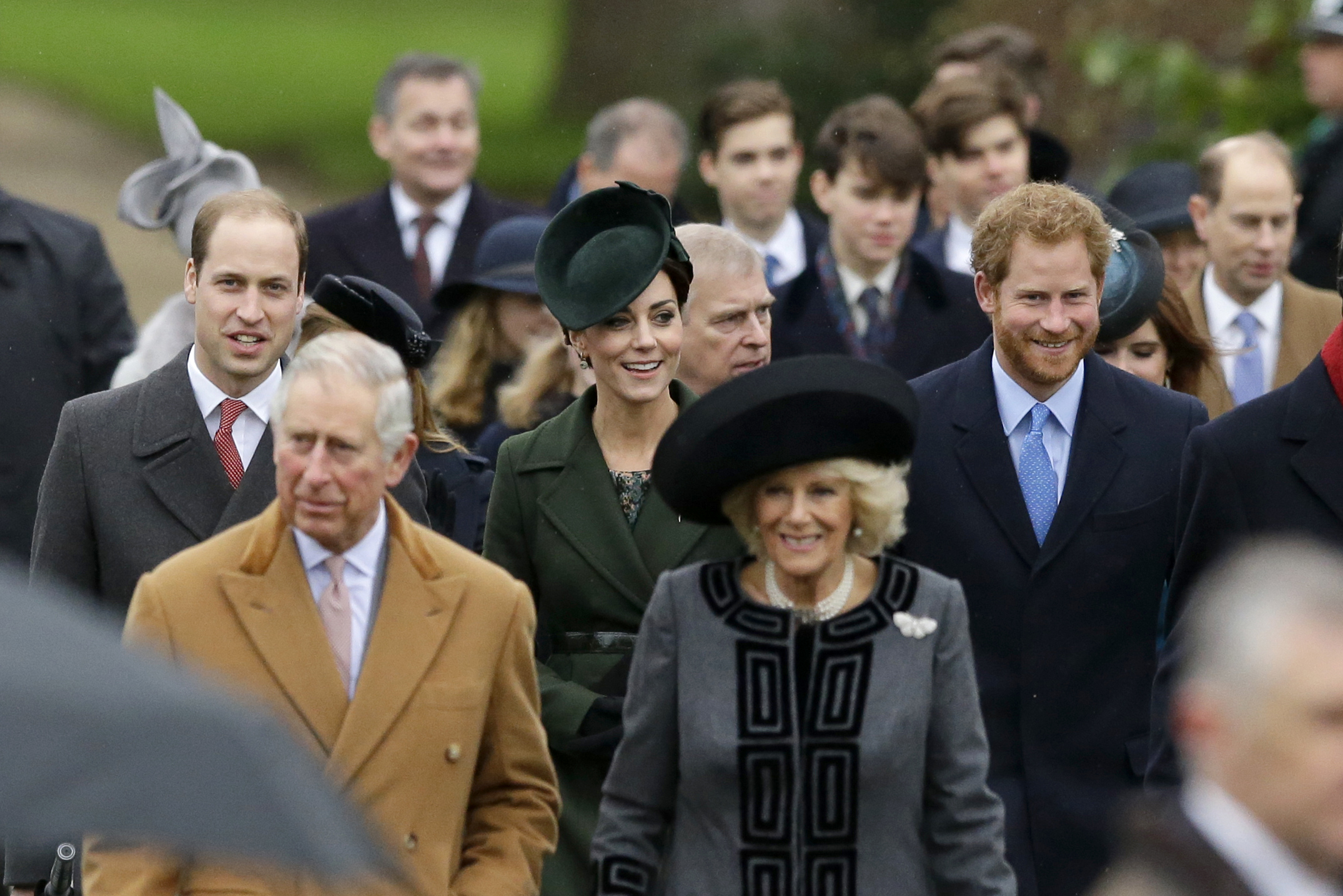 PHOTO: Members of the British royal family attend the traditional Christmas Day church service, at St. Mary Magdalene Church in Sandringham, England, Dec. 25, 2015.
