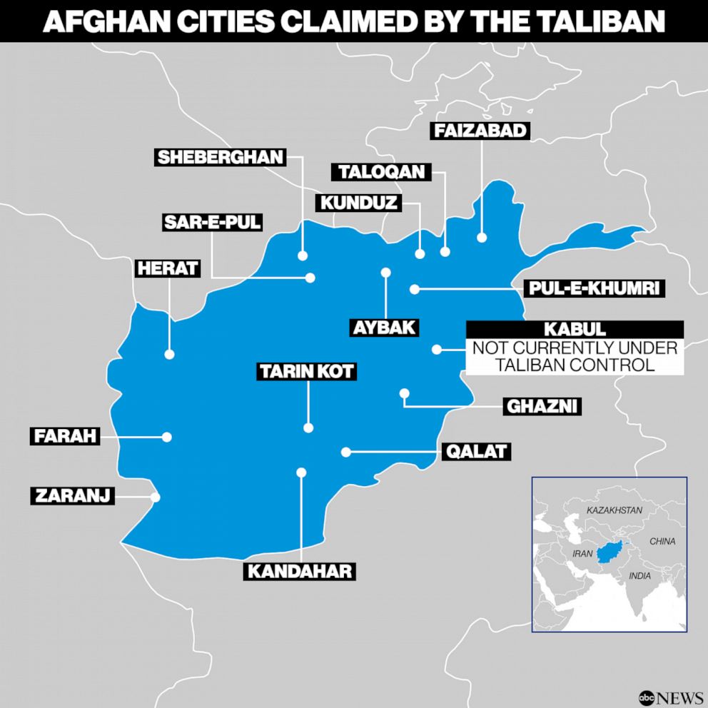 PHOTO: afghan cities claimed by the taliban