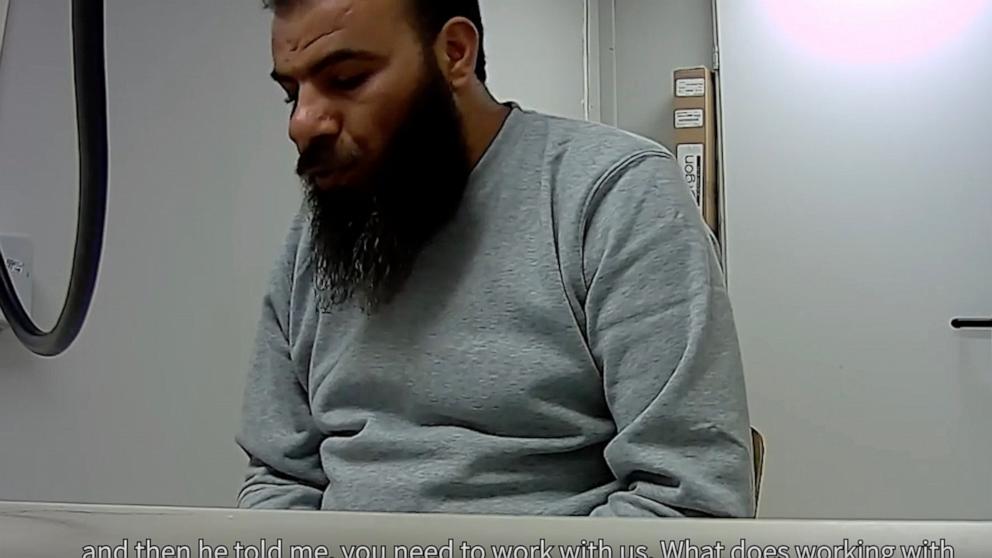 PHOTO: The Israel Defense Forces released a video on Nov. 3, 2024, of Ali Soleiman al-Assi, an alleged Iranian terror operative, being interrogated after he was recently detained during an IDF raid in Syria.