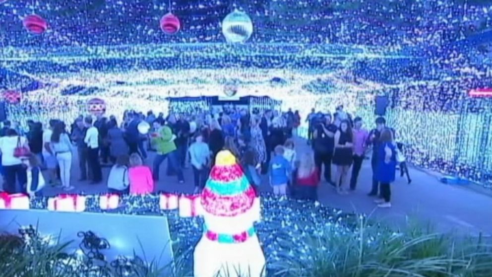 PHOTO: Australian David Richards in Canberra has created a Christmas light display that earned a Guinness World Records title for the largest image made of LED lights.