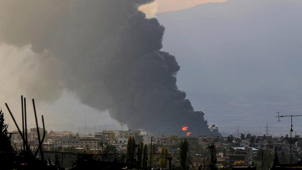 PHOTO: Smoke rises from the site of an Israeli airstrike that targeted Lebanon's eastern city of Baalbek, in the Bekaa valley, on Oct. 30, 2024.