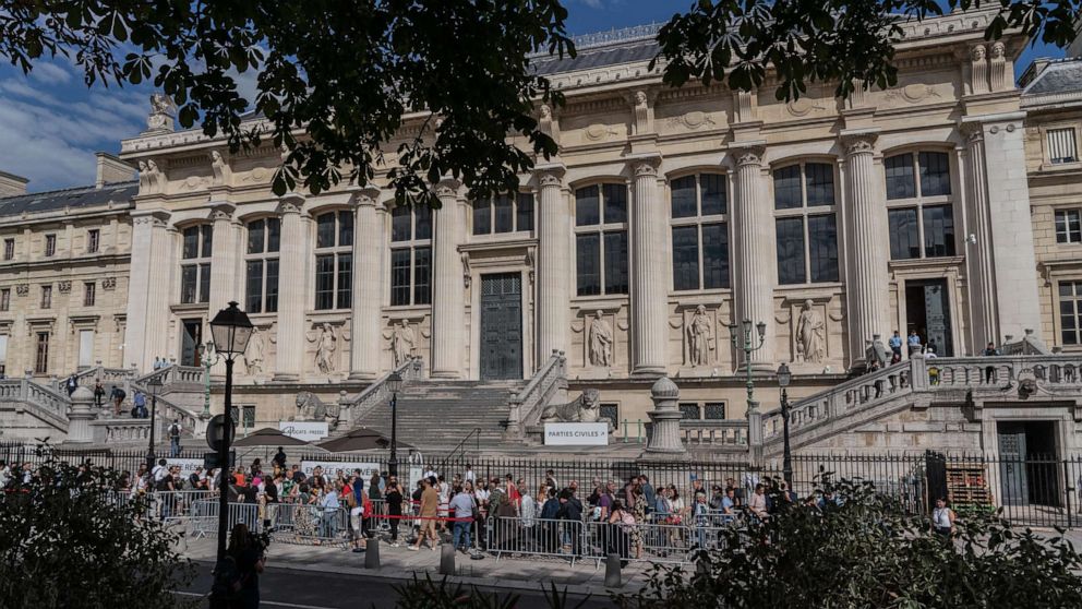 PHOTO: PARIS, FRANCE - JUNE 29: Families of victims, journalists, and lawyers attend the Palais de Justice where the trial of the November 2015 Paris Attacks is taking place under heightened security on June 29, 2022 in Paris, France.