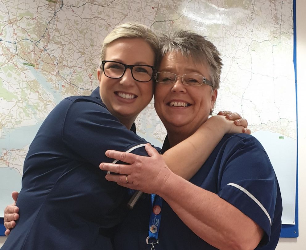 PHOTO: A 58-year-old retired matron from Portsmouth, United Kingdom, Bev Vaughan is one of an estimated 20,000 former or retired members of the NHS who are returning to work to help alleviate the strains that coronavirus has put on hospitals.