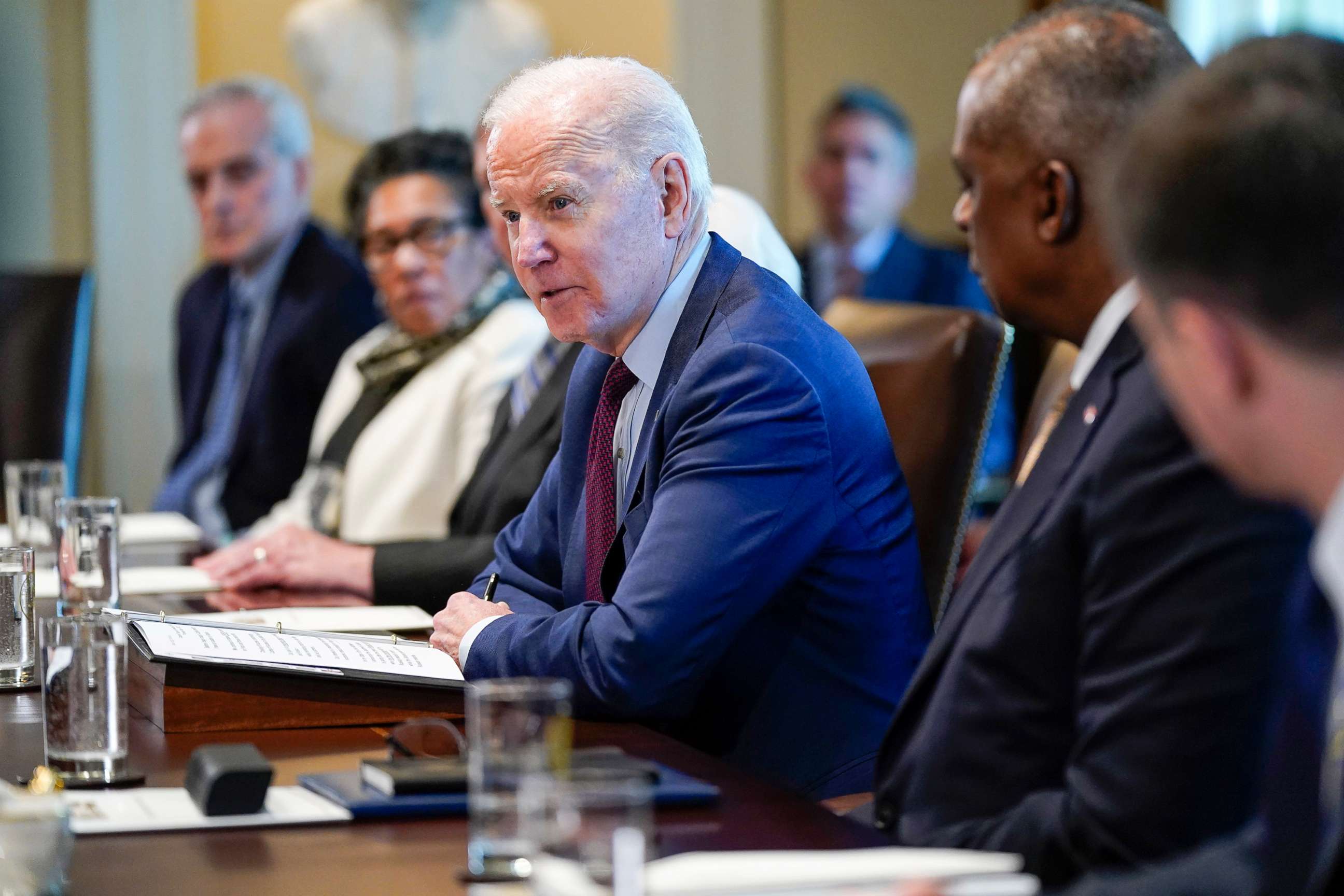 PHOTO: President Joe Biden speaks during a cabinet meeting in the Cabinet Room of the White House, March 3, 2022, in Washington., D.C.  