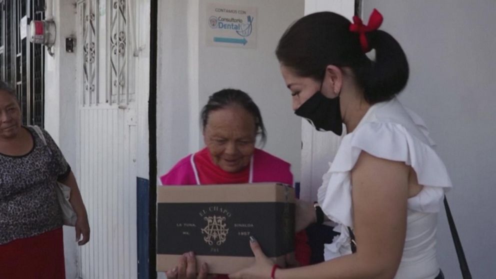 PHOTO: A volunteer group associated with a company owned by Alejandrina Guzman's, Mexican drug lord El Chapo's daughter, has been handing out essentials during the COVID-19 pandemic. 