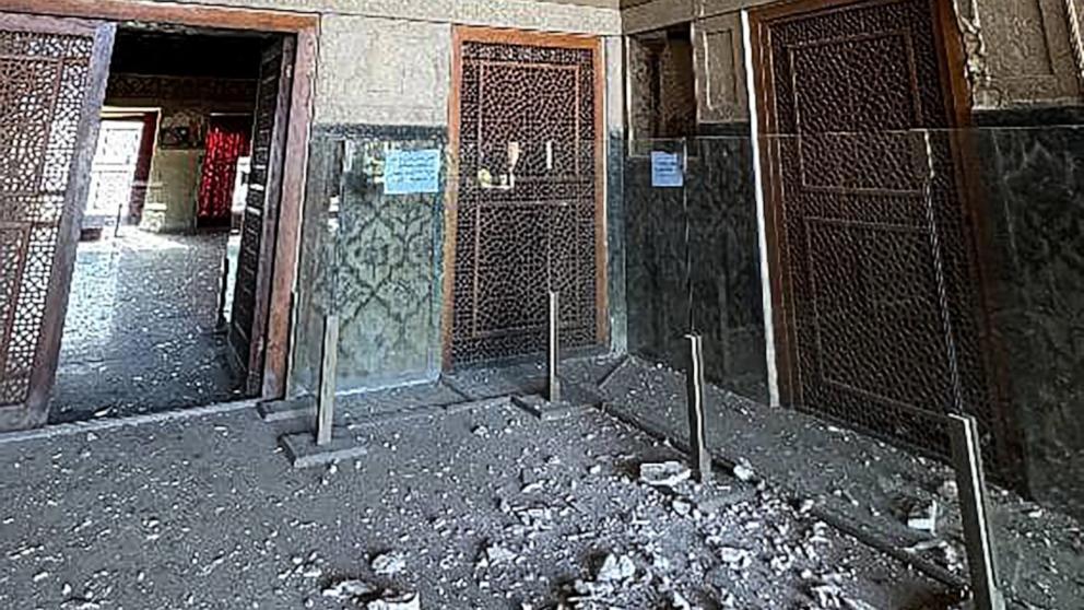 PHOTO: Damage is seen at the Chehel Sotoun Palace a UNESCO-listed heritage site with significant cultural and historical importance in Isfahan Province, Iran.