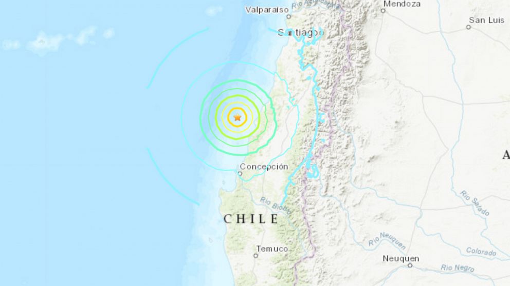 Earthquake with magnitude of 6.8 detected off the coast of Chile - ABC News