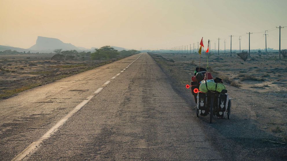 PHOTO: Bikes on the Pamir highway in Tajikistan. 