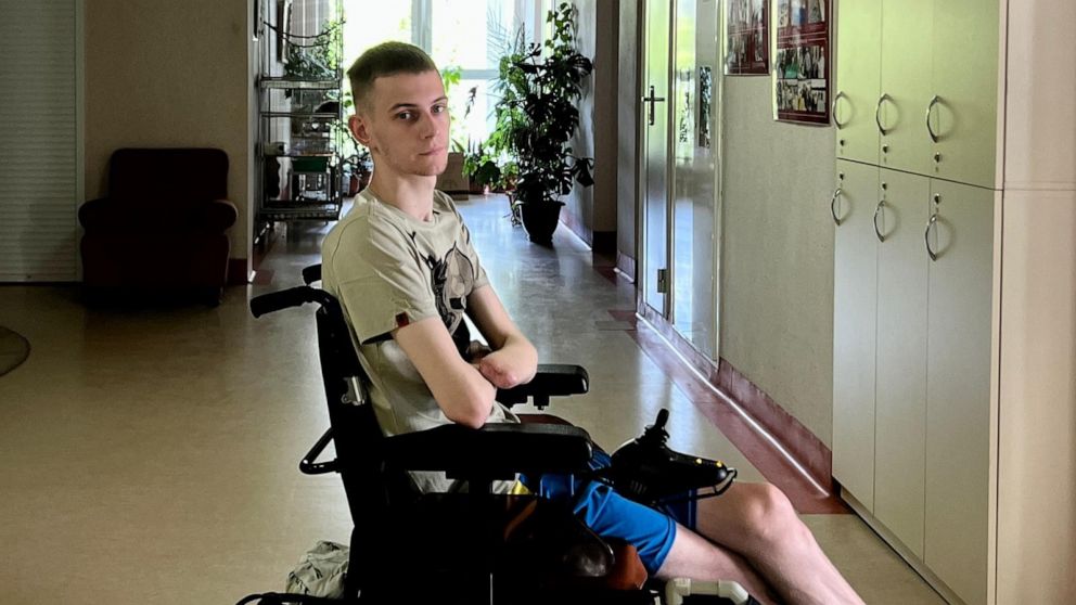 PHOTO: 19-year-old Daniil Melnyk, who is currently undergoing intensive rehabilitation with two new artificial legs at a hospital in Kyiv, is seen in this undated picture.
