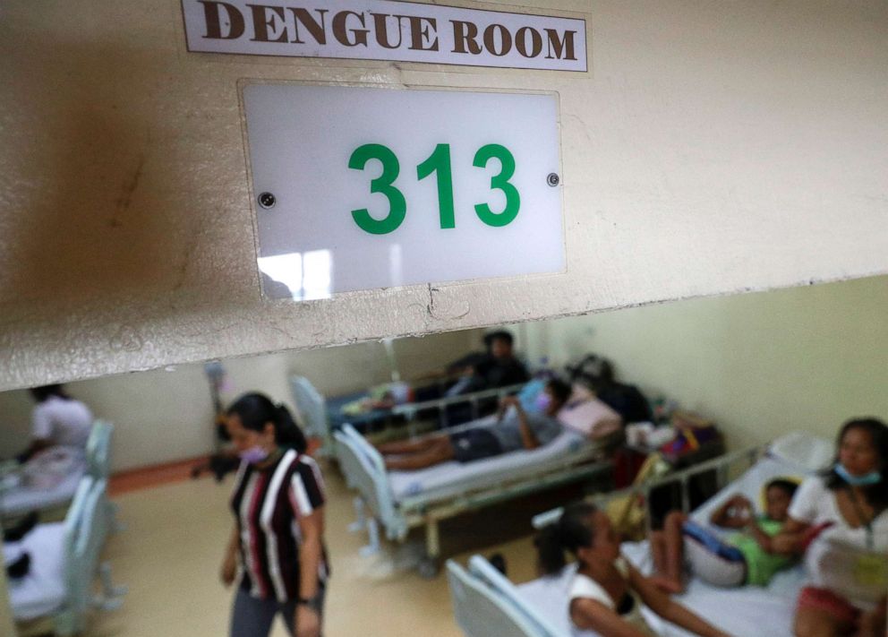 PHOTO: Dengue patients and relatives stay at the dengue room inside the San Lazaro government hospital in Manila, Philippines, Aug. 7, 2019. 
