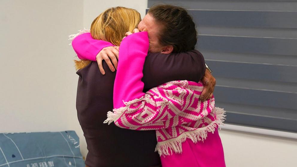 PHOTO: Hostage Doron Steinbrecher reunites with her mother in Israel after being released by Hamas militants, Jan. 19, 2025.