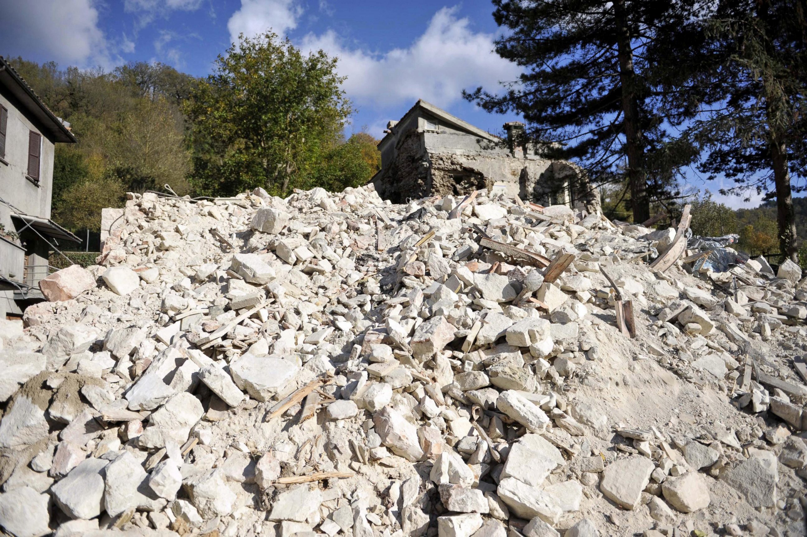 PHOTO: Rubble in Visso after two big earthquakes shook central Italy, Oct. 2016. 